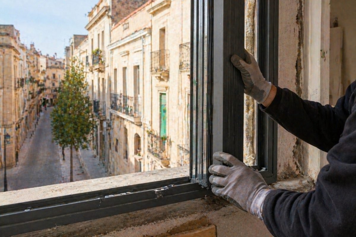Instalación de ventana de altas prestaciones en edificio histórico